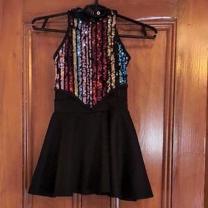 Multicolor Sequin Halter Dress